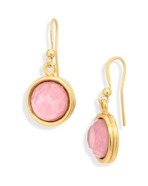 Karine Sultan Round Drop Earrings - Pink