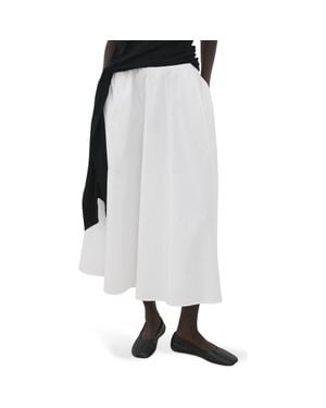 Mango Falda Newcreta Cotton A-Line Skirt - White
