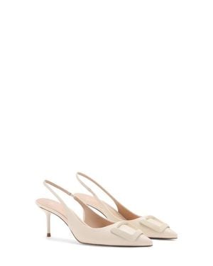 Mango Slingback Pointed Toe Pump - Natural