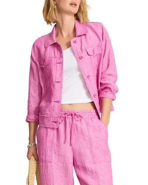 Tommy Bahama Two Palms Linen Raw Edge Jacket - Pink