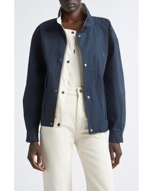 Saint Laurent Reversible Cotton Canvas Jacket - Blue