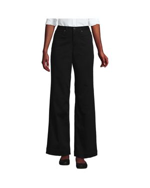 Lands' End High Rise 5 Pocket Wide Leg Chino Pants - Black