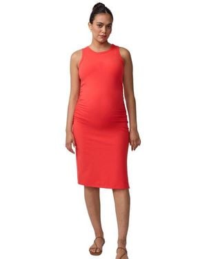 Ingrid & Isabel Sl Ruched Body Con Dress - Red