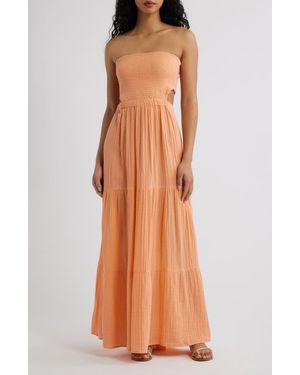Rip Curl Premium Surf Strapless Cutout Maxi Dress - Orange