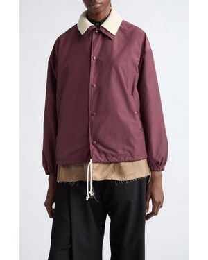 Undercover Mixed Media Jacket - Red