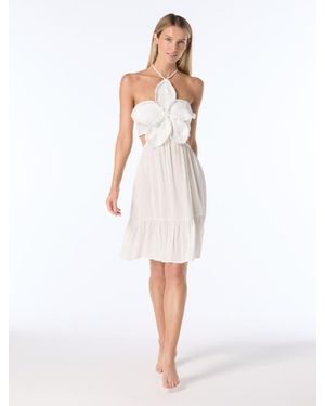 Vince Camuto Cut Out Cover Up Dress Swim - White
