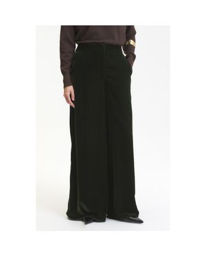 DELUC Daisy Velvet Wide Leg Pants - Black