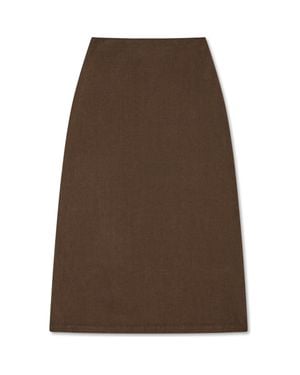 VIR VITA Philippine Maxi Linen Skirt - Brown