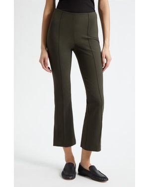 Vince Mid Rise Crop Flare Pants With Side Split Hem - Black