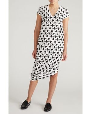 UNIVERSAL STANDARD Geneva Asymmetric T-Shirt Dress - Multicolor