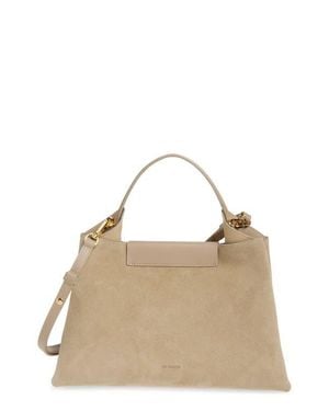 REE PROJECTS Medium Elieze Suede Top Handle Bag - Natural