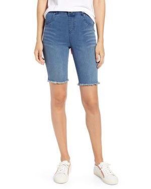 Hue High Waist Bermuda Denim Shorts - Blue