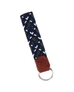 Trafalgar Augusta 25Mm Leather & Braided Webbing Keychain - Blue