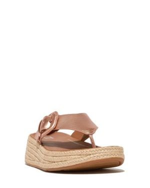 Fitflop F-Mode Espadarille Platform Wedge Flip Flop - Brown