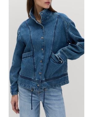 PER UNA BY M&S Denim Bomber Jacket - Blue