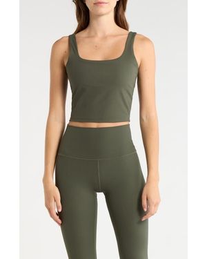 Mpg Crop Rib Tank Top - Green