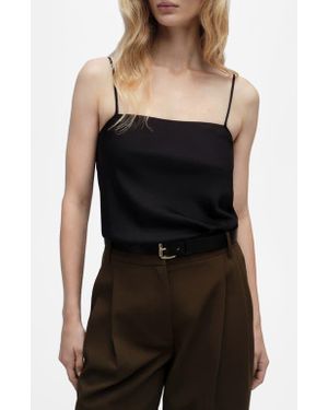 Mango Satin Tank - Black