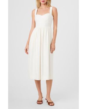 French Connection Linen Blend Midi Dress - White