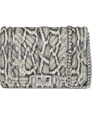 Rebecca Minkoff Small Love Snakeskin Print Leather Shoulder Bag - Metallic