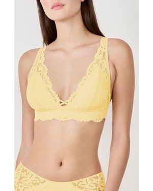 Etam Legende Wireless Triangle Bra - Yellow