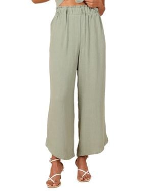 Petal & Pup Eleanor Wide Leg Linen Pants - Green