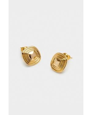 Katie Loxton Sofia Button Stud Earrings - Metallic