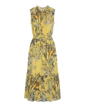 Cartolina Nantucket Naomi Floral Georgette Midi Dress - Metallic