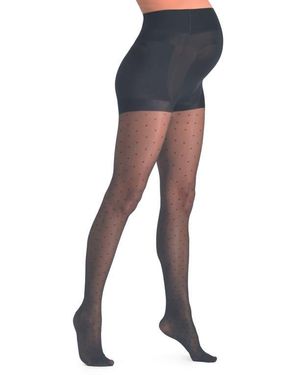 Cache Coeur Plumetis 30 Denier Maternity Tights - Red
