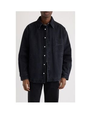 Jacquemus La Chemise Boulanger Oversize Denim Shirt Jacket - Black