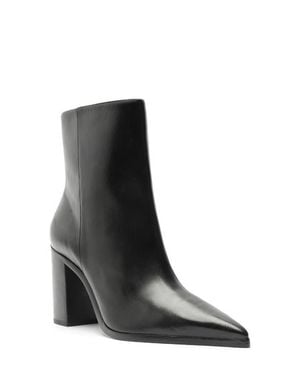 SCHUTZ SHOES Mikki Pointed Toe Block Heel Bootie - Black