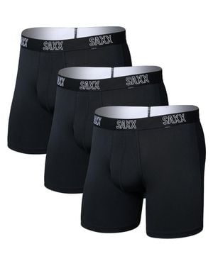Saxx Underwear Co. 3-Pack Boxer Briefs - Black