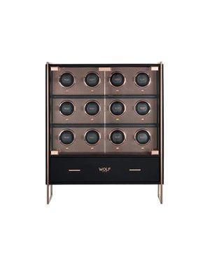 Wolf Axis 12 Piece Watch Winder Cabinet - Black