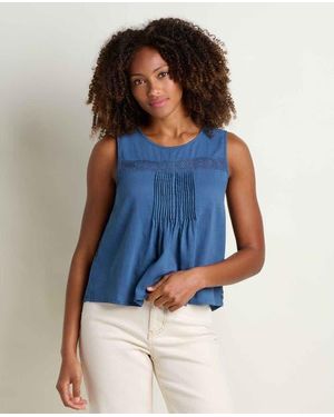Toad & Co. Manzana Pin Tuck Tank - Blue