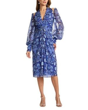 tadashi shoji cocktail dresses on sale Tadashi Shoji Women's Sahana Bishop Sleeve Plunge Gown