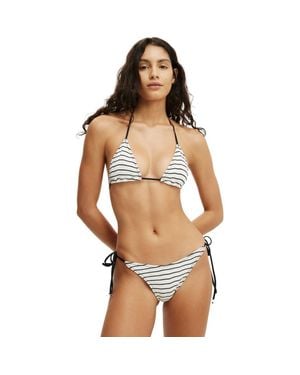 Cotton On Sunspun Micro Knit Slider Triangle Bikini Top - Brown