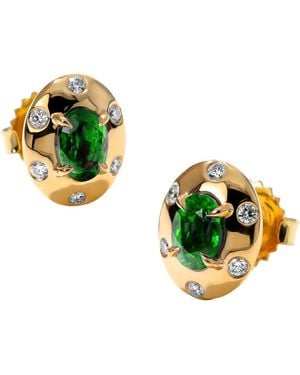 Mark Henry Aurum Oval Cut Stud Earrings - Green