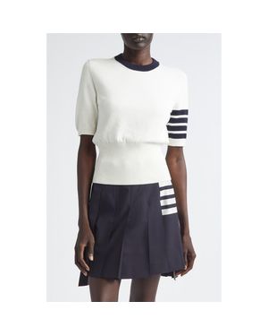 Thom Browne Hector Short Sleeve Sweater - White