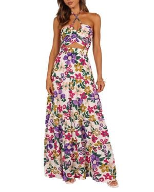 Petal & Pup Kari Halter Crop Top & Maxi Skirt - Red