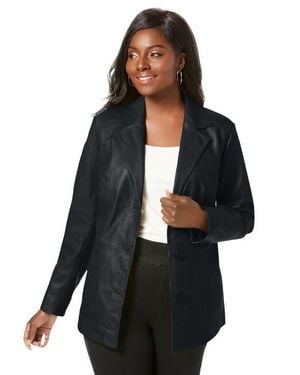 Jessica London Leather Blazer - Black