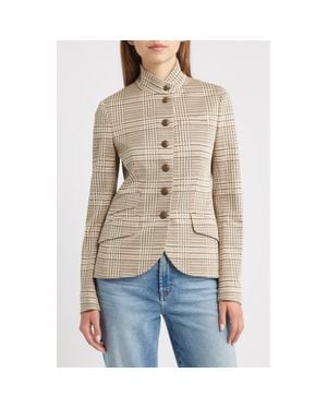 Rag & Bone Slade Glen Plaid Ponte Knit Blazer - Natural