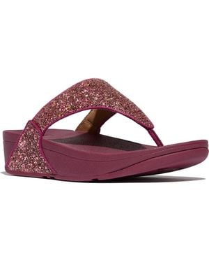 Fitflop Lulu Multi Tonal Glitter Toe Post Sandals - Purple