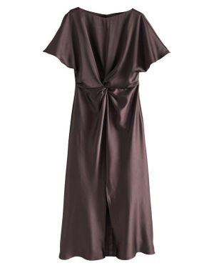 strapless open back dress Back To Basics T-Shirt Dress In Dark Purple Cuves – Impressions Online  Boutique main image 1