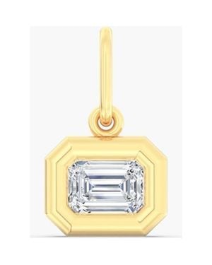 Everlee East West Emerald Domed Lab Diamond Charm - Metallic