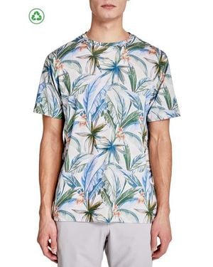Con.struct Regular Fit Tropical Chambray Recycled Performance Golf T-Shirt - Blue