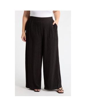 Sugarlips Noelia Crinkled High Waist Ankle Wide Legs - Black