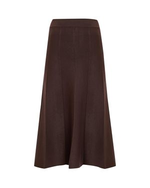 Exquise Creed High Waist Knit Midi Skirt - Brown