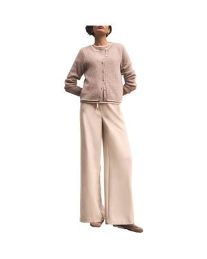 Mint Velvet Crochet Side Stripe Wide Sweatpants - Natural