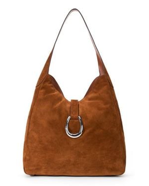 STAUD Maya Suede Hobo Bag - Brown