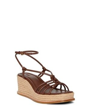 PAIGE Julian Espadrille Ankle Strap Platform Wedge Sandal - Brown