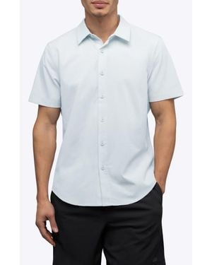 Cuts Crossover Performance Short Sleeve Button-Up Shirt - White